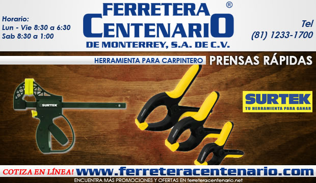 prensas rapidas marca surtek ferretera centenario de monterrey herramientas para carpintero