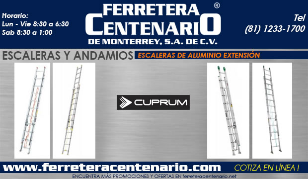 escalera andamios de aluminio extension ferretera centenario de monterrey mexico