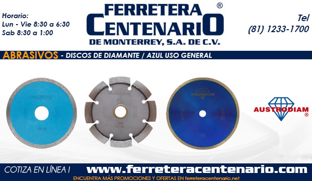 discos de diamante azul uso general ferretera centenario monterrey mexico