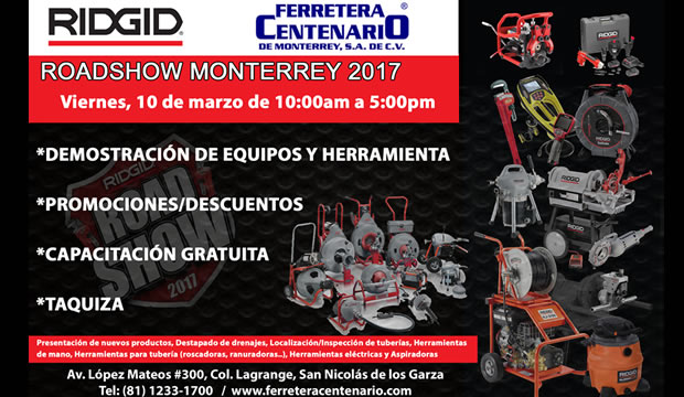 ridgid roadshow 2017 ferretera centenario monterrey mexico