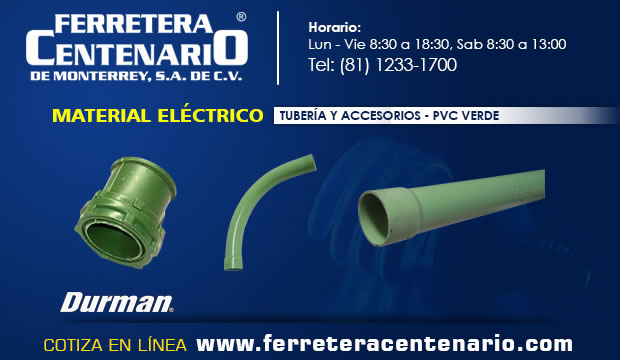 PVC verde tuberias accesorios material electrico Ferretera centenario monterrey mexico