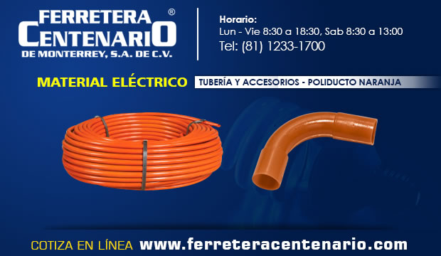 poliducto naranja tuberias accesorios Mexico Ferretera centenario mmonterrey material electrico