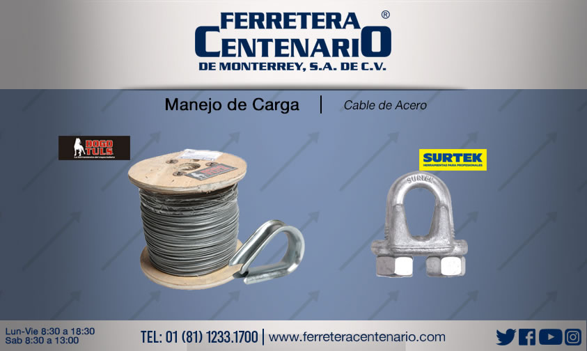 cable acero manejo carga ferretera centenario monterrey mexico