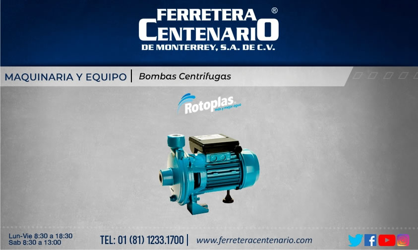 bomba centrifuga ferretera centenario monterrey mexico rotoplas maquinaria equipos