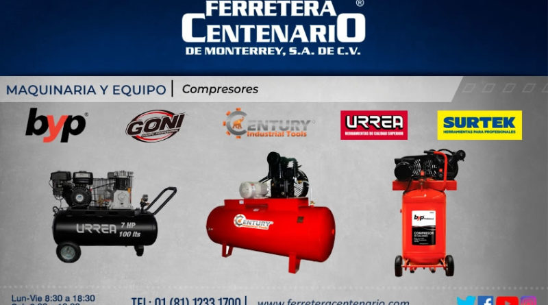 compresores maquinaria equipos ferretera centenario monterrey mexico urrea surtek goni byp century industrial tools