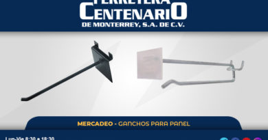 ganchos panel mercadeo accesorios ferretera centenario monterrey mexico