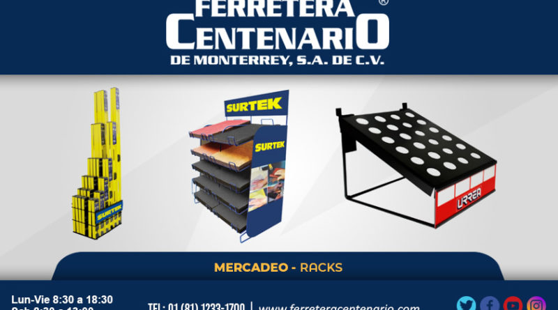 racks mercadeo herramientas ferretera centenario monterrey mexico